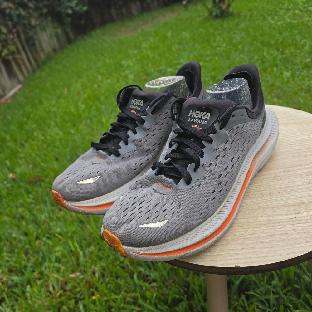 Hoka Kawana Mens Running Shoes Grey Black Orange 1123163 BLRK Size 13 D